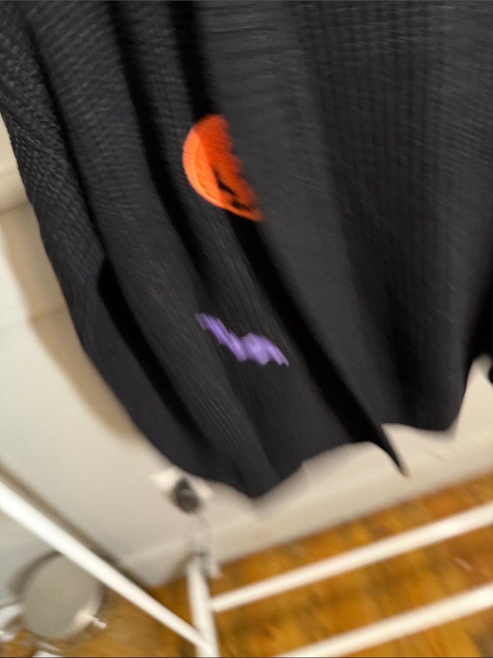 BloomChic Black Halloween Embroidered Open-Front Cardigan - Picture 3 of 4